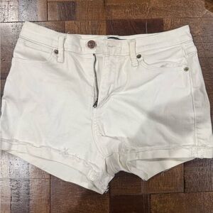 Abercrombie High Waisted White Denim Shorts